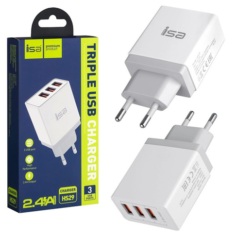 Переходник СЗУ на 3 USB HS29 3.1А ISA