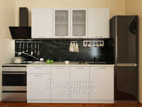 Кухня модульная Валерия-М-03 - 1,8 метра Белый глянец (Помодульно)