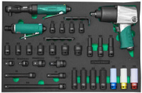 Набор пневматического инструмента 1/2"DR и аксессуаров к ударному инструменту в EVA ложементе 560х400 мм, 31 предмет JA