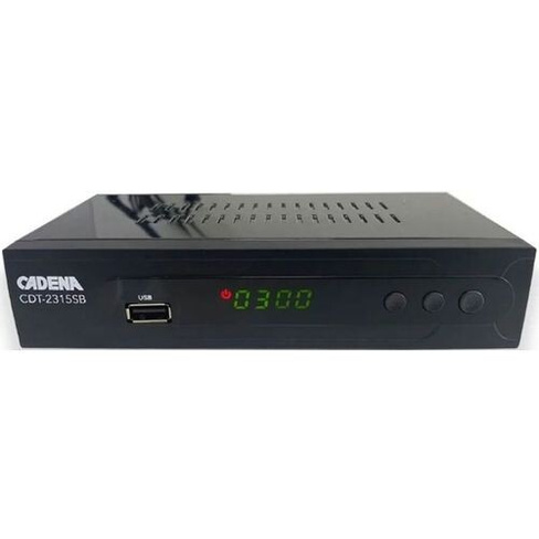 Ресивер DVB-T2 Cadena CDT-2315SB, черный