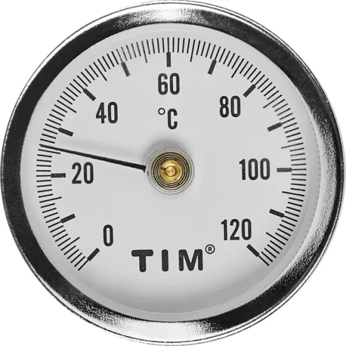 Термометр накладной 120 С 1/2" шток 20 мм Без бренда None
